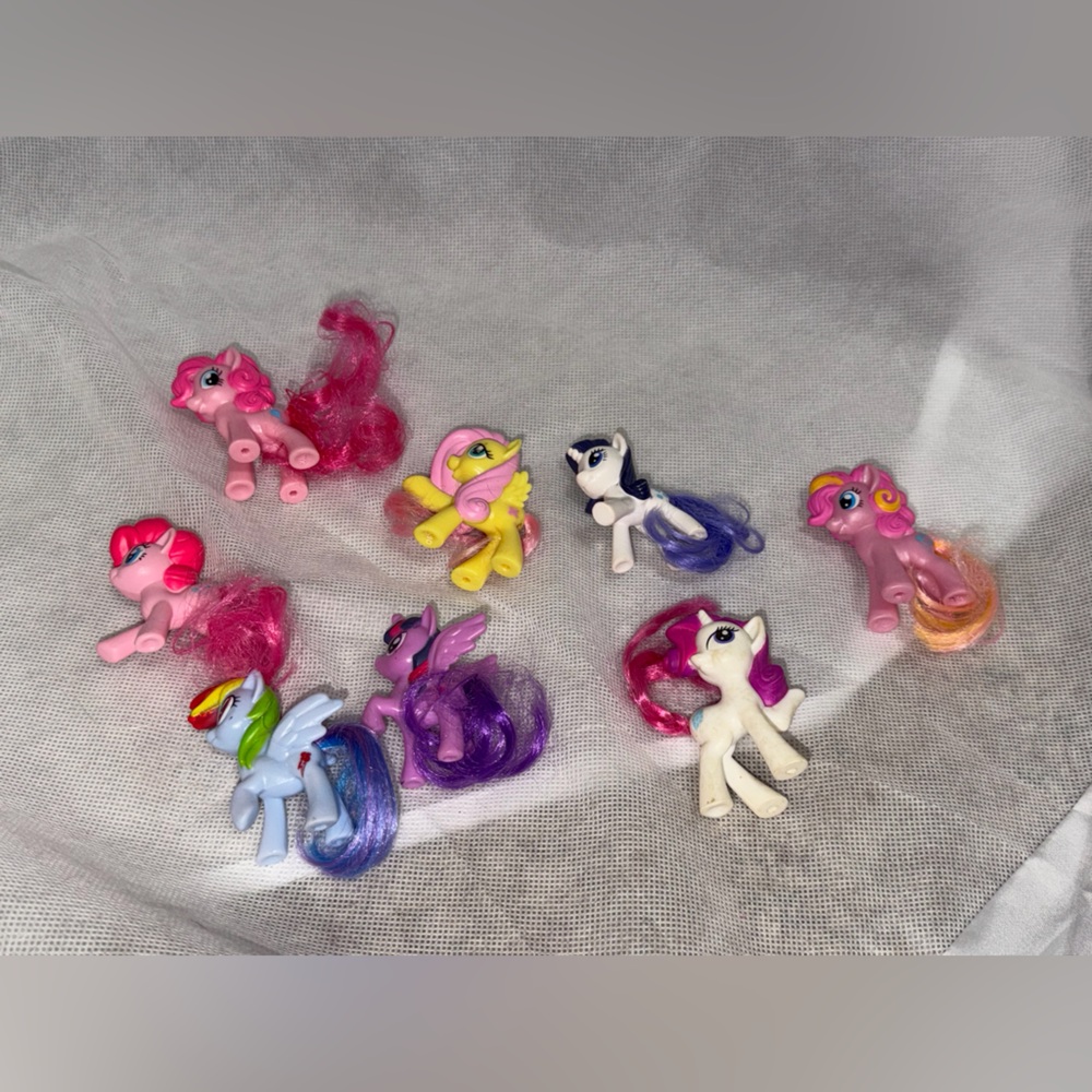 Lot of 8 my little pony Colorful Pony Figurine Set small girls fun‎ play